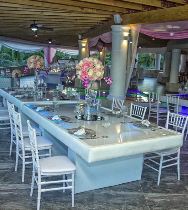 Elegant Modern Dreams Punta Cana Outdoor Patio Wedding Reception
