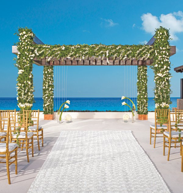 Luxury Reviera Maya Wedding Terrace Ceremony Decorations