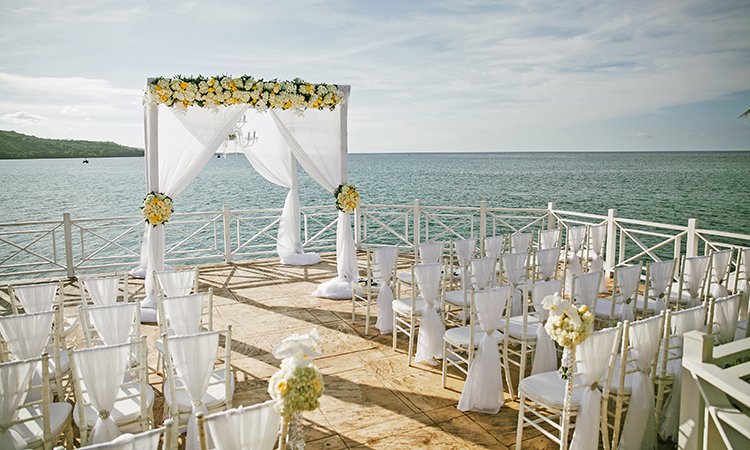 Moon Palace Jamaica Grande Weddings Resort Ocean Front Gazebo Wedding Ceremony by Weddings Romantique