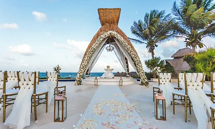 Dreams Riviera Cancun Weddings_ Elegant Arch Ceremony venue location Decorations