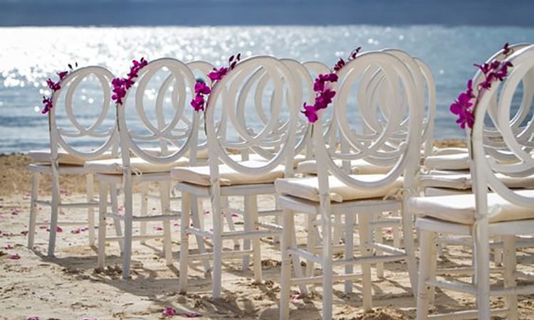 Dreams Riviera Cancun Weddings_Luxury Beach Ceremony Venue location chair setup