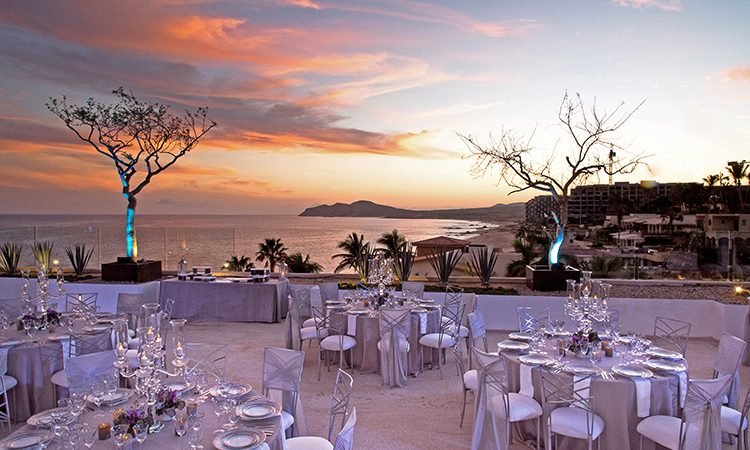 Los Cabos Le Blanc Weddings_ Ocean Front Terrace Luxury Sunset View Reception Venue Location Set up